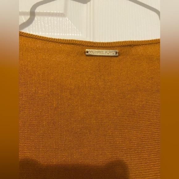 Michael Kors women's long sleeve Tunic shirt Small gold Orange Blouse GUC - Picture 4 of 6